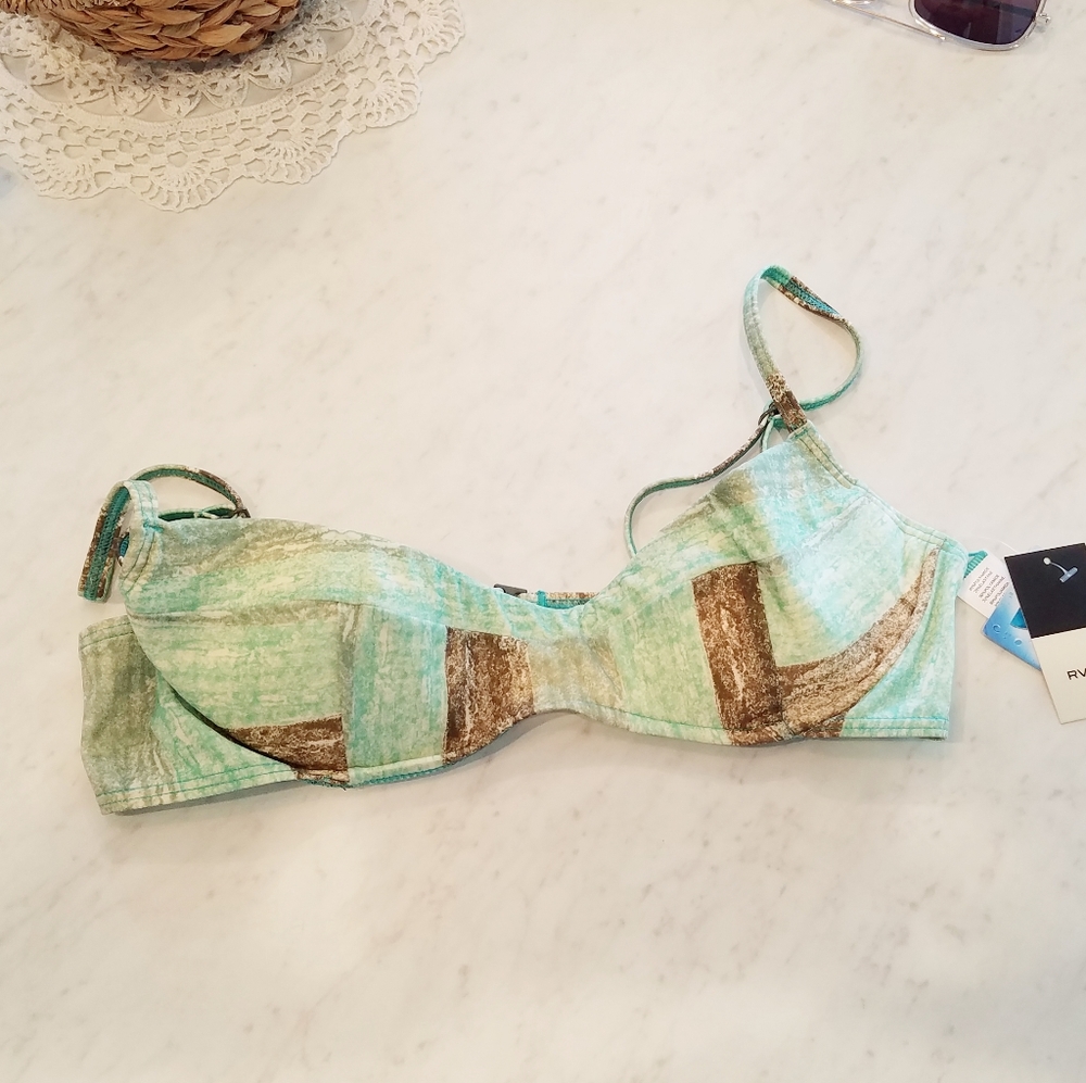 Rvca bikini bra top push up light green